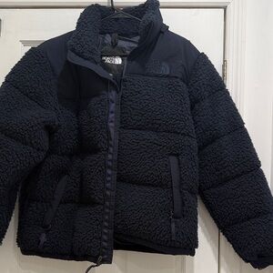 The North Face Navy Sherpa Puffer Jacket